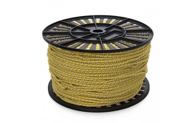 Шнур полипропиленовый спирального плетения 5,0 мм белый с желтым (200 м)