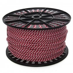 Шнур полипропиленовый спирального плетения 6,0 мм белый с красным (150 м)