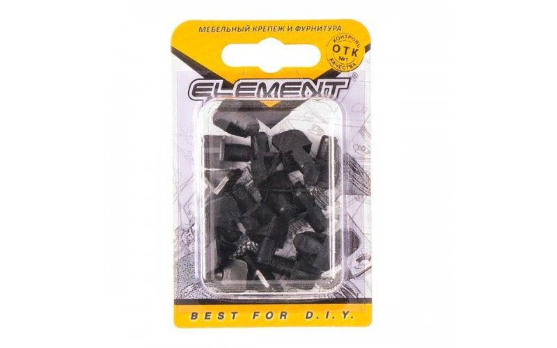 Полкодержатель лопаточка d7 мм пластмассовый с втулкой черный (16 шт) "Element"