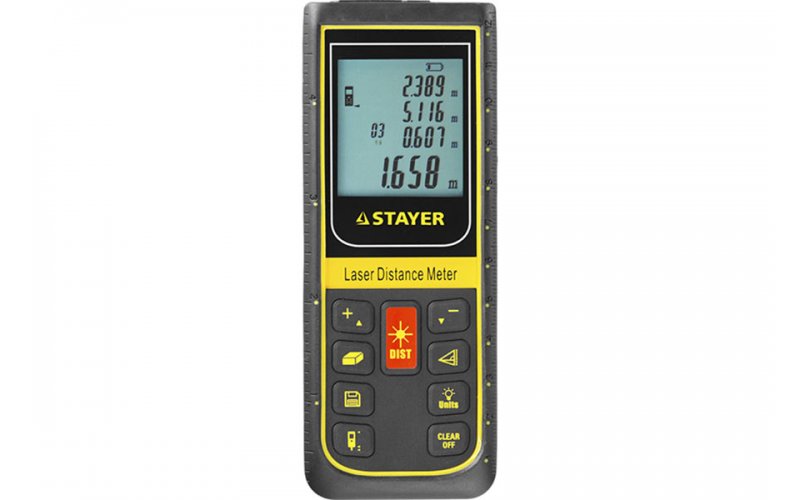 Дальномер PRO-Control лазерный, дальность 100м, точность 2мм, STAYER Professional 34959
