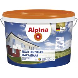 Краска в/д акриловая Alpina Долговечная фасадная База 1, белая, 10 л