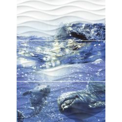 Керамическое панно (WA2T123D) : Wave Dolphins 60x44 С1фиолет.(8,5 мм=4шт)
