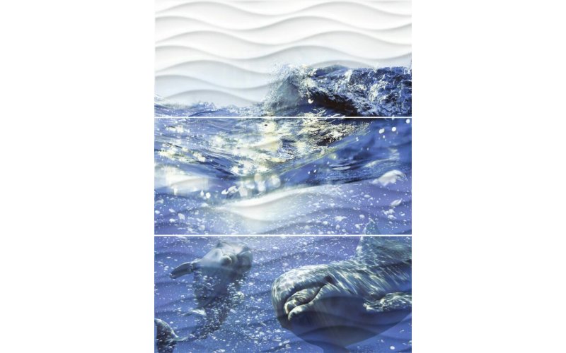Керамическое панно (WA2T123D) : Wave Dolphins 60x44 С1фиолет.(8,5 мм=4шт)