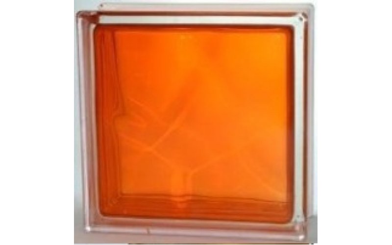 Стеклоблок прозрачный оранжевый JH063