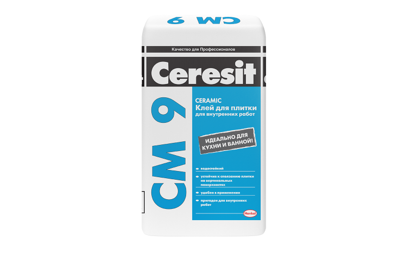 Клей для плитки    Ceresit СМ 9 PLUS для внутренних и наружных р
