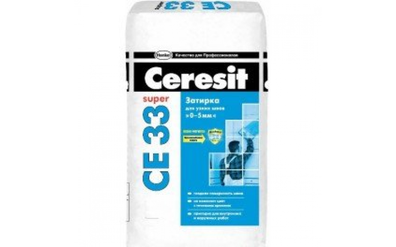 Затирка для швов  Cerеsit СЕ 33 антрацит до 4мм c  противогибков