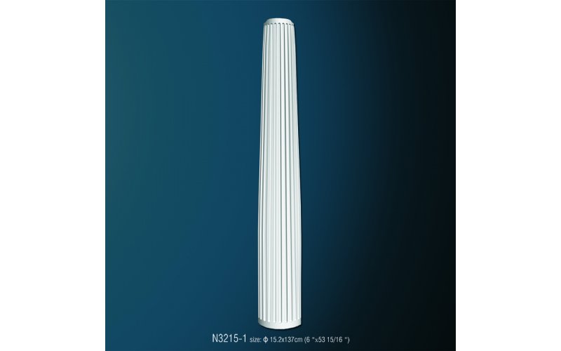 Декоративная полуколонна рифленная N3215-1 (d 15.2 x 137см) (полиуретан)