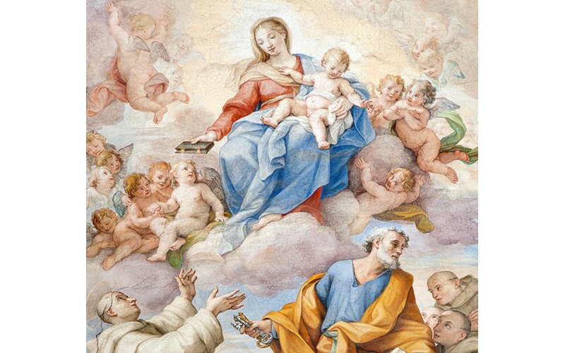 Фотообои DIVINO DECOR Б1-045 &quot;Превятая Дева Мария фреска&quot; 3,0 х 2,7 м