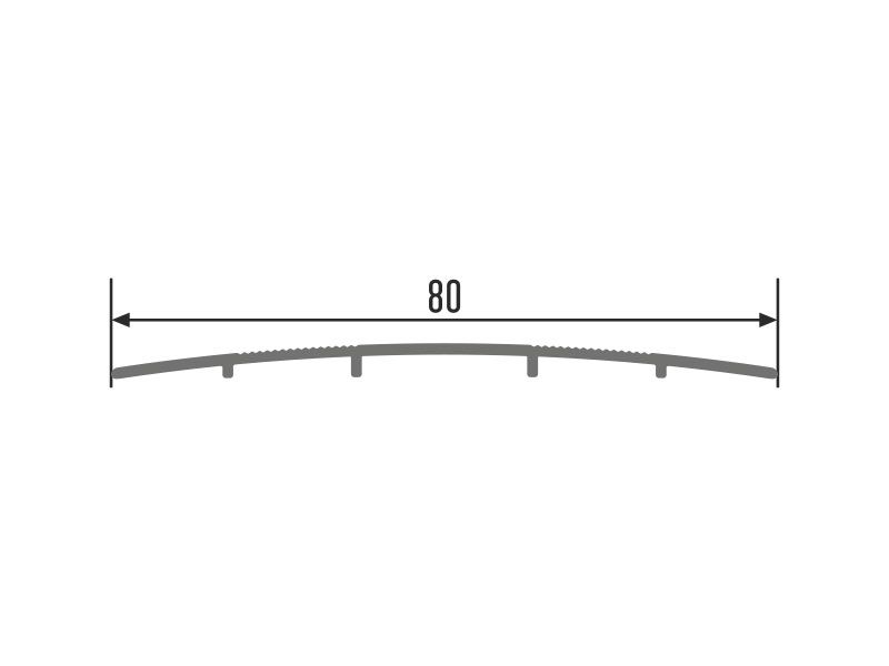 Порог алюм. 80-01К  80мм  0,9 м серебро   с открытым  креплением