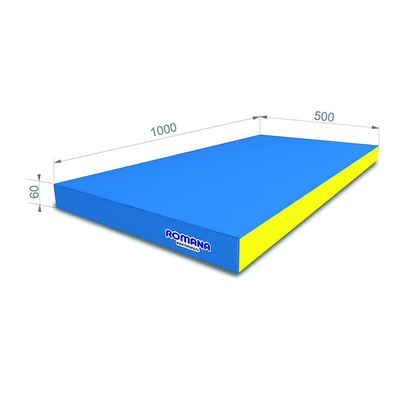 5.000.06 Romana Мягкий щит (мат) одинарный 1*0,5*0,06м (голубой/жёлтый)