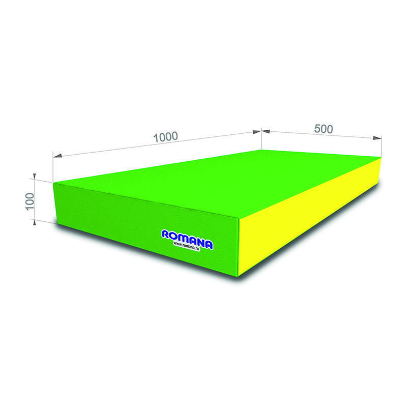 5.000.10 Romana Мягкий щит (мат) одинарный 1*0,5*0,10м (светло-зелёный/жёлтый)
